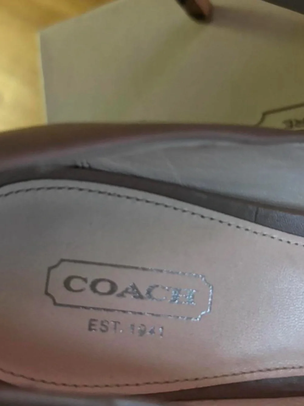 Coach Taupe Leather Platform Pumps with Signature Patterned Heel